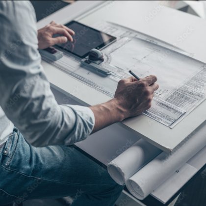 architect with draft board