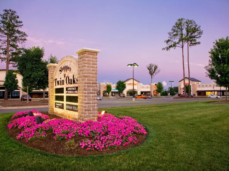 Twin oaks entrance sign